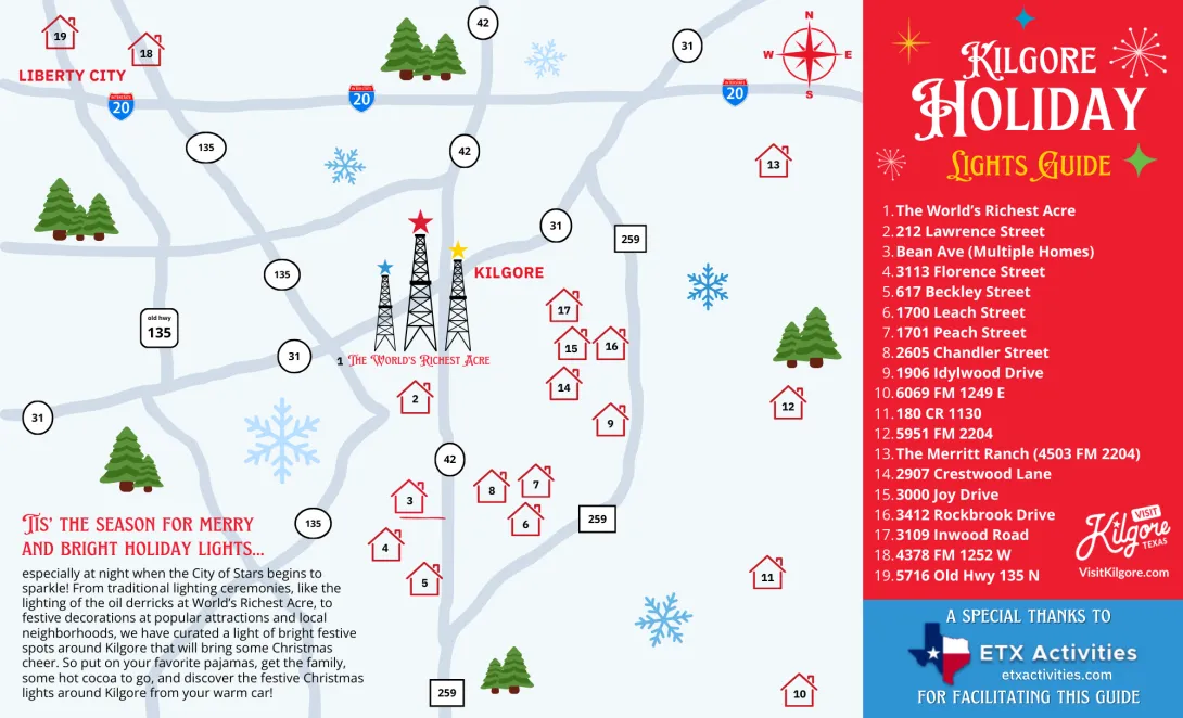 Flyer of Kilgore Christmas Light Map